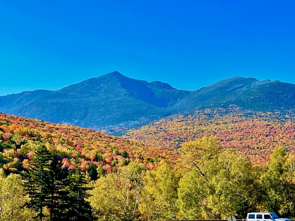 Landscape with mountains and fall foliage